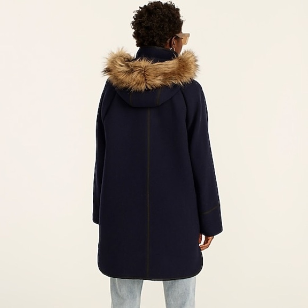 NEW! J. Crew Summit Parka in Italian Stadium-Cloth Wool Coat in Navy (8) - Picture 15 of 16